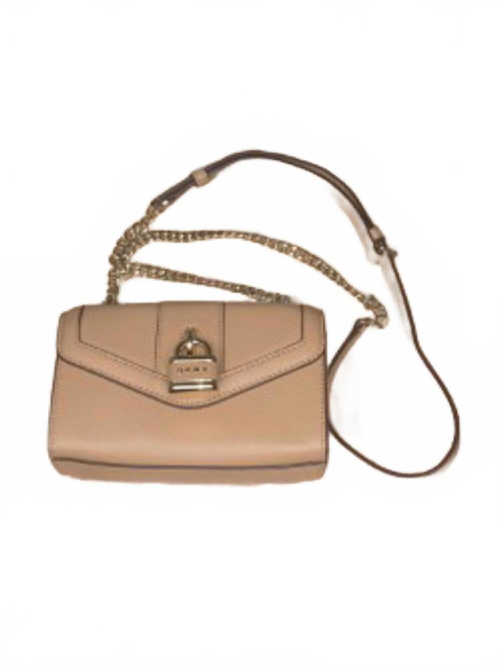 DKNY Beige Leather Chain Shoulder Bag
